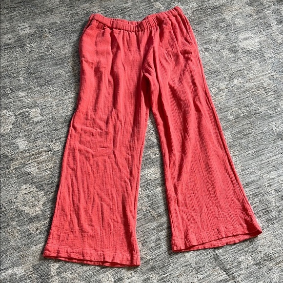 Hatch Pants - Hatch maternity Coral Wide-Leg Pants - size 3 - size 10/12 - elastic waist